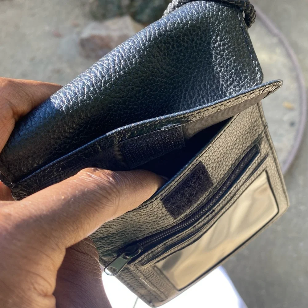 VTG Wilsons Leather Travel Neck Wallet, Sz 6”x 4”